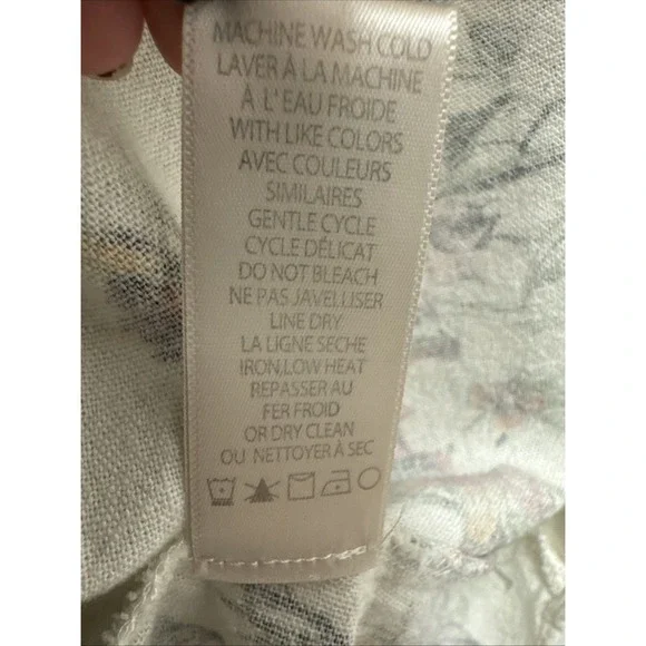 Max Studio London Boho Peasant Maxi Dress Wild Flowers Size Womens XL - Picture 10 of 11